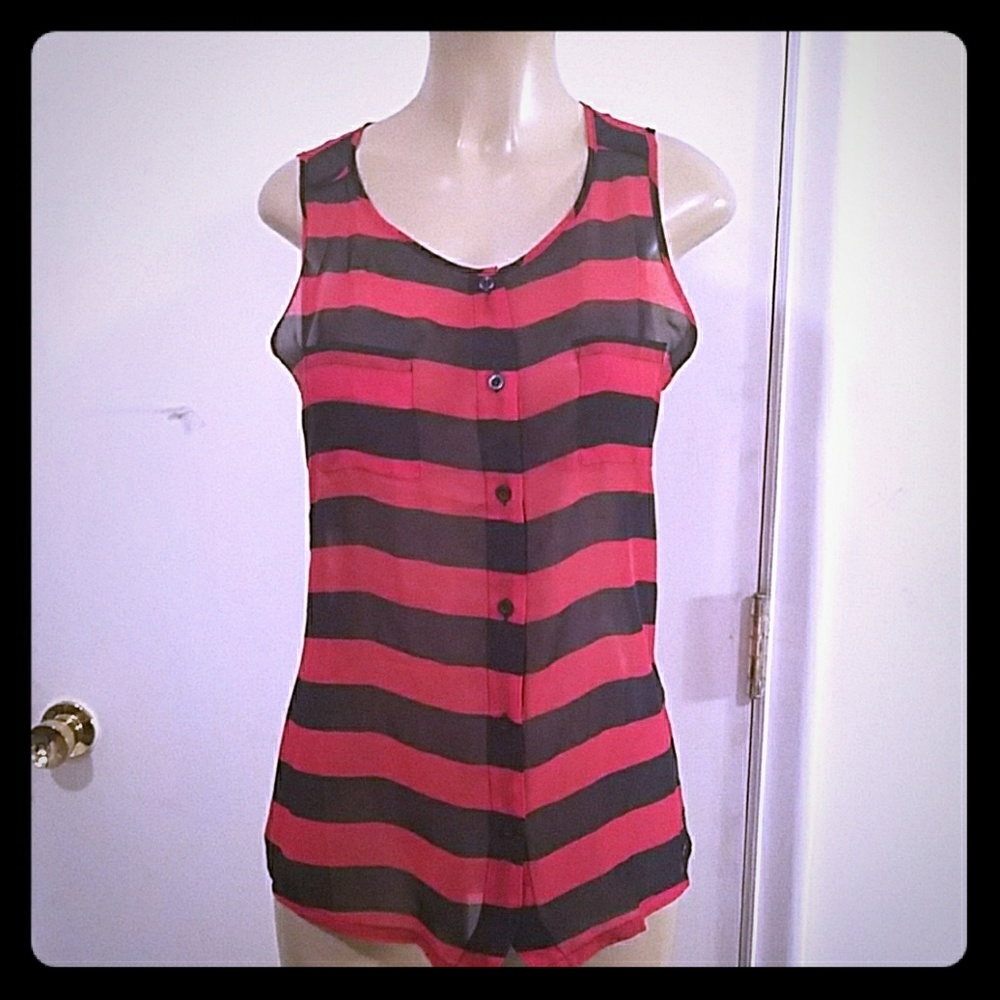 TOMMY GIRL RED AND BLUE TOP